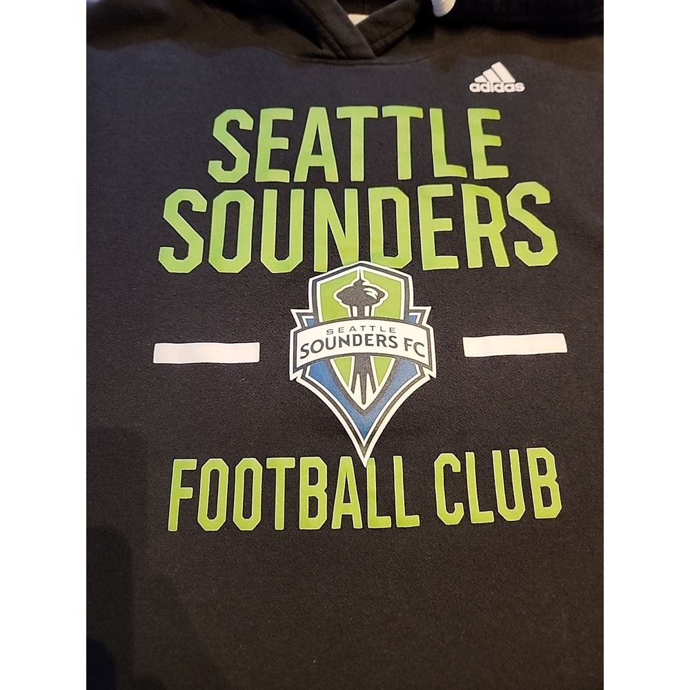Seattle Sounders FC Black Addidas Hooded Sweatshirt Men's Size‎ XL
